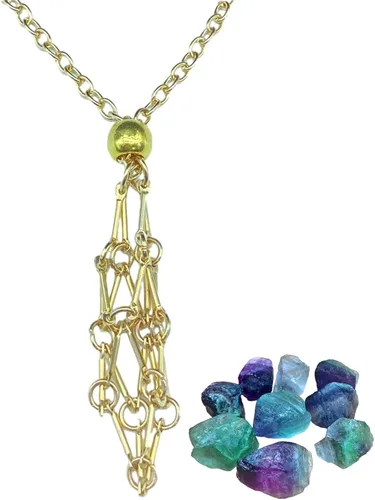 Vista 9 de Crystal Holder Necklace, Stainless Steel Crystals Stone Cage, Durable Empty Crystal Holder Necklace, Necklace Cage with Original Ecological Retro