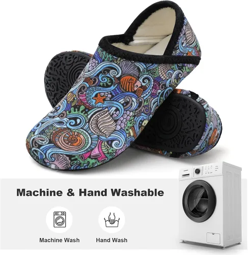 Vista 5 de XIHALOOK Pantuflas de casa para mujeres y hombres, zapatos cómodos con suela de goma suave para interiores y exteriores