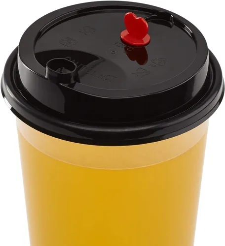 Vista 4 de Karat Tapa de cúpula de Sipper 3.543 in Para vasos de polipropileno premium de 16/24 oz de alto Negro