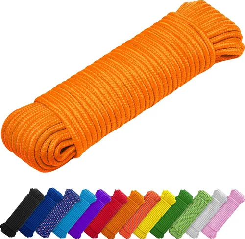 Vista 12 de TECEUM Cuerda – 90 pies x 1/4 pulgada (7mm) – Verde Ejército – Cuerda Utilitaria Versátil y Resistente – Acampada, Artesanía, Asta de Bandera