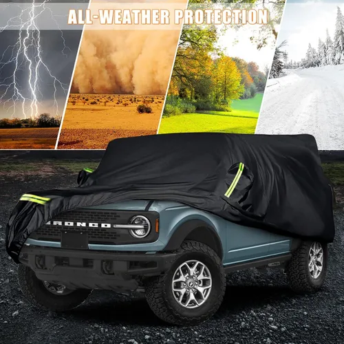 Vista 6 de Fundas impermeables para automóvil de repuesto para Ford Bronco 2021-2024 de 4 puertas, 6 capas para todo tipo de clima, cubierta de automóvil