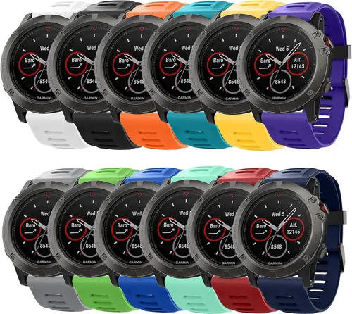 Vista 2 de Correa para Garmin Fenix 3, correa de repuesto de silicona suave para reloj inteligente Garmin Fenix 3 HR (sin rastreador)