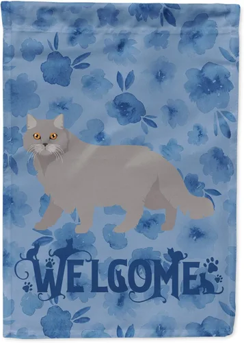 Vista 206 de Caroline's Treasures CK4813CHF - Bandera de bienvenida con gato abisinio azul, manga grande, para porche, para colgar en la pared, poliéster