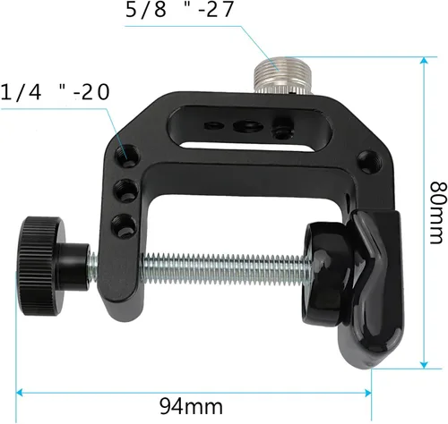Vista 3 de CAMVATE Abrazadera C con rosca 5/8"-27 para micrófonos - 1189