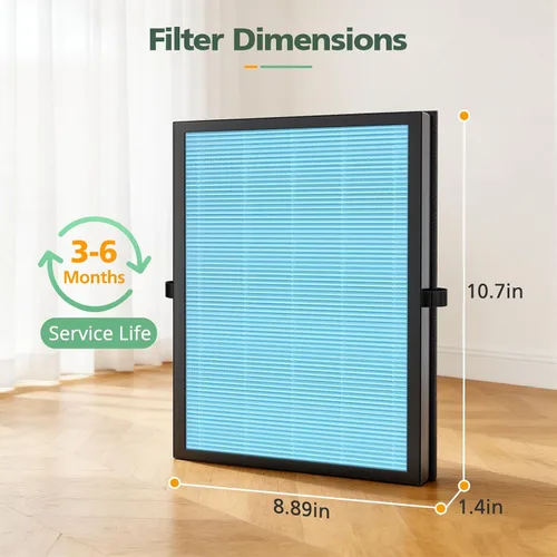 Vista 7 de Paquete de 2 filtros de aire MK-04 compatibles con el purificador de aire MK-04 MG04JH, filtro HEPA de 4 etapas de repuesto para caspa de mascotas