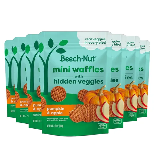 Vista 7 de Beech-Nut Bocadillos para Niños Pequeños, Mini Wafles con Verduras Ocultas, Butternut Berry, Sin OGM, Bolsa de 3.2 oz (Paquete de 7)
