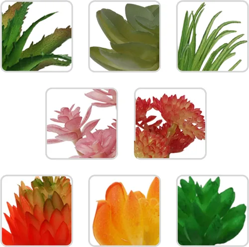 Vista 5 de 22 suculentas falsas coloridas, mini suculentas artificiales para manualidades, hogar, terrario, pared, jardín, arreglo, decoración de oficina