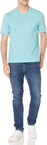 Vista 5 de Tienda Essentials Camiseta de manga corta con cuello en V para hombre, ajuste regular, paquete de 2