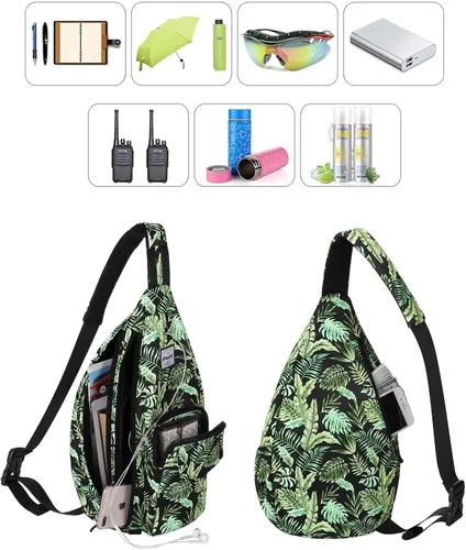 Vista 2 de HAWEE Mochila bandolera para mujer, anti-agua, ajustable inclinado