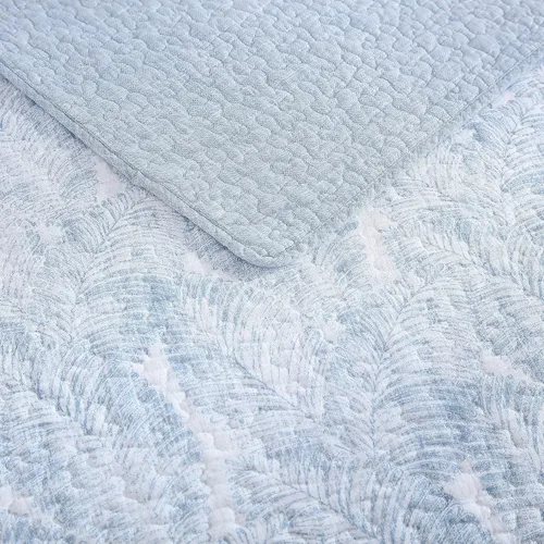 Vista 8 de Tommy Bahama - Juego de edredón tamaño Queen, decoración reversible de algodón para dormitorio con fundas a juego, ropa de cama costera con reverso