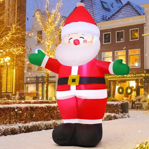 Vista 2 de GOOSH - Decoraciones inflables de Navidad de 1.5 m de Papá Noel al aire libre, Papá Noel inflable de pie para patio con luces LED integradas