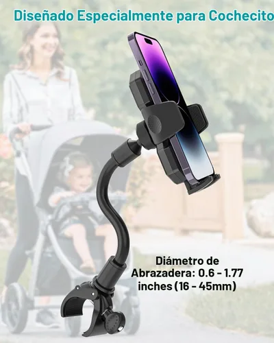 Vista 5 de Soporte de teléfono para cochecito, soporte de teléfono celular