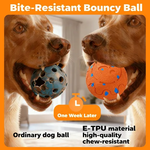 Vista 5 de Pelotas para perros: pelota interactiva para perros, juguete para perros con movimiento automático y rebote, material E-TPU, IP54 impermeable