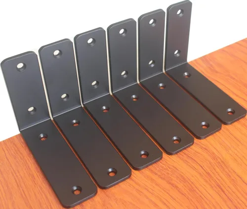 Vista 38 de Paquete de 2 soportes de estante en L de 6 pulgadas de largo x 4 pulgadas de alto x 1.5 pulgadas de ancho, 5 mm de grosor, soportes de estante