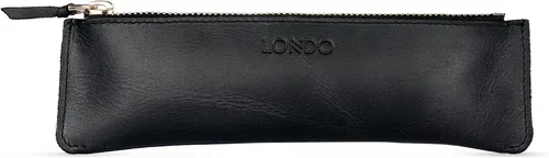 Vista 10 de Londo Estuche para bolígrafos y lápices de piel de vaca genuina con cremallera, soporte delgado para pluma estilográfica, bolsa para lápices Negro