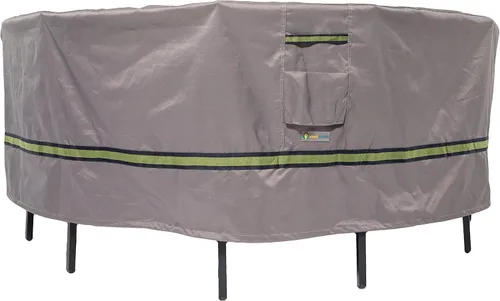 Vista 2 de DUCKCOVERS Soteria - Mesa redonda impermeable de 76 pulgadas con funda para sillas, mesa al aire libre y funda para silla