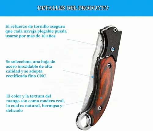 Vista 4 de Cuchillo Plegable Pequeño Cuchillo Táctico Cuchillo de Bolsillo para Salvamento al Aire Libre Conveniente para Llevar Diariamente (12 UNIDADES)