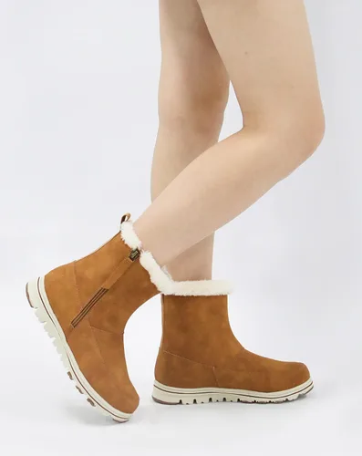 Vista 6 de Vepose Botines de nieve para mujer, impermeables, cortavientos, cálidos, para invierno