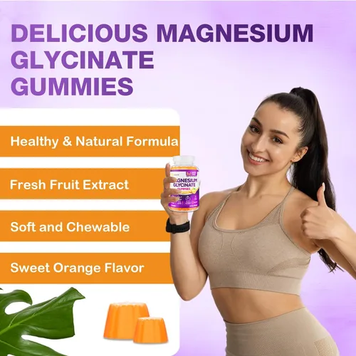 Vista 7 de Suplemento de gomitas de glicinato de magnesio para mujeres adultas, gomitas de magnesio con L-treonato, Ashwagandha, vitamina B6: sueño