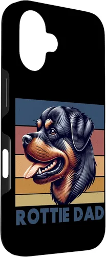 Vista 3 de Rottweiler Dad Rottie Father Dog Parent Father's Day Retro Case for iPhone 16