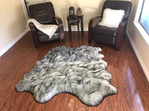 Vista 11 de LAMBZY Alfombra de piel de oveja auténtica, parte inferior gruesa y fuerte, fácilmente lavable, resistente a las manchas, perfecta para sala