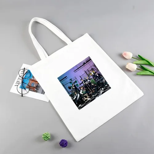 Vista 4 de Kpop STRAY KIDS - Bolsa de hombro para niños, bolso cruzado de mercancía para niños, bolso cruzado casual para fanáticos (morado)