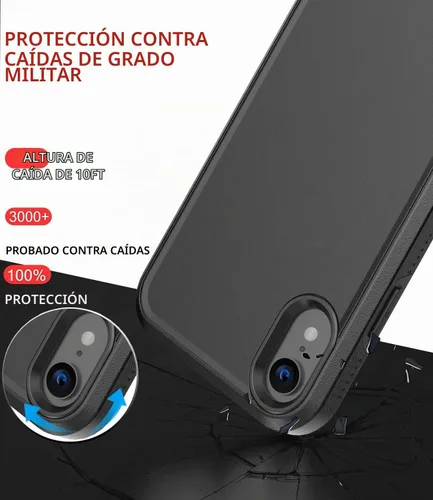 Vista 2 de Diverbox Funda para iPhone XR [Protector de Pantalla de Vidrio Templado] [A Prueba de Golpes] [A Prueba de Caídas] Funda de Teléfono de Protección