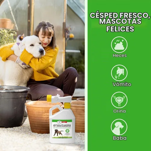 Vista 3 de Stuart Pet Supply - Limpiador de césped artificial y eliminador de olores de mascotas al aire libre es ideal para patios, césped artificial
