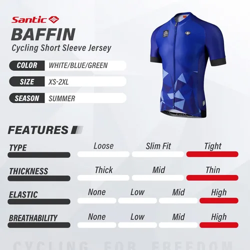 Vista 4 de Santic Camiseta de ciclismo para hombre, manga corta, camisas de ciclismo de montaña, chaqueta de bicicleta con bolsillos
