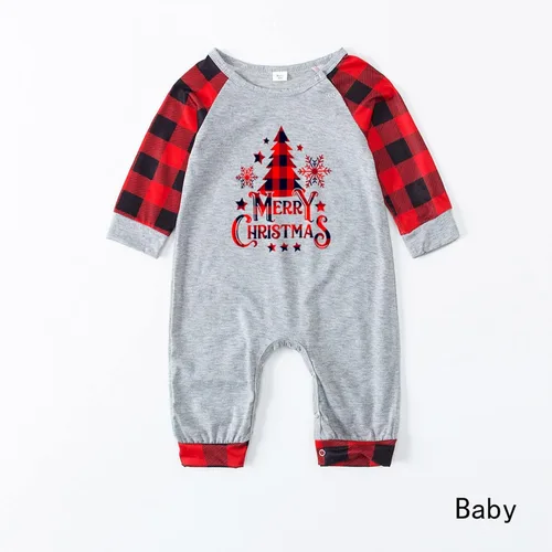 Vista 6 de TWGONE Pijamas de Navidad para la familia pijamas divertidas para hombres y mujeres ropa de descanso a cuadros renos de algodón