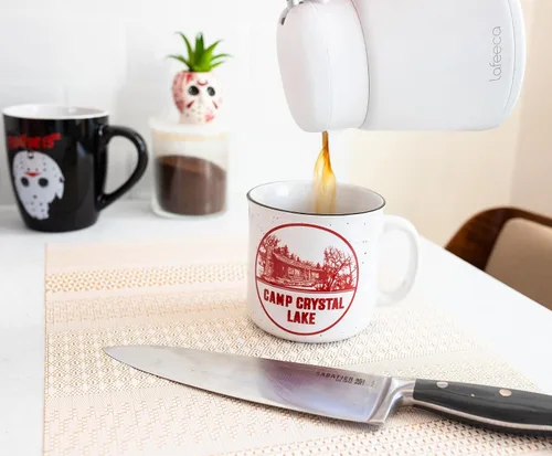 Vista 4 de Friday The 13th Camp Crystal Lake - Taza de cerámica para cámper Tazas grandes sin BPA para bebidas, artículos esenciales para el hogar