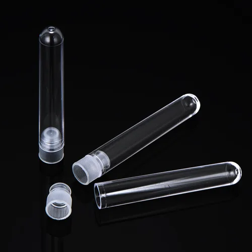 Vista 2 de Hicarer 50 tubos transparentes de plástico para fiestas con tapas de presión, herméticos, a prueba de olores, botellas de almacenamiento