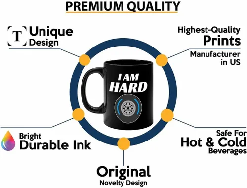 Vista 2 de Taza de café Racer de 11 onzas, color negro, I'm Hard - Fuel Speed Racer Car Guys Circuit Automotive Racing Boy Regalos para él, papá, hombres, novio