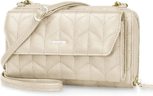 Vista 17 de nuoku Cartera RFID para Mujer Monedero Muñequera Bandolera Clutch con Cremallera Perimetral 2 Correas Negro