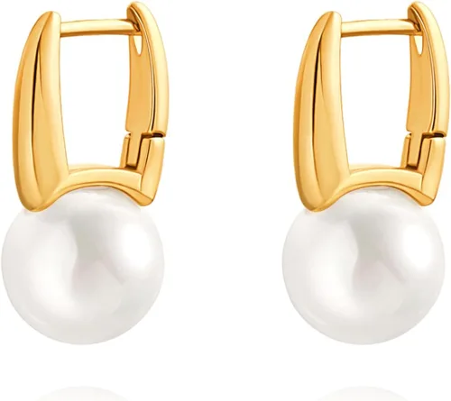 Vista 62 de Aretes colgantes de plata de ley 925 seleccionados a mano AAA+ de 7.5 a 0.315 in con perlas cultivadas de agua dulce blancas para mujer