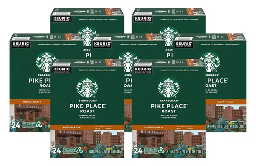 Vista 15 de Starbucks Cápsulas de café K-Cup, café de tostado medio con 2X cafeína mezcla de la casa para cafeteras Keurig, 100% arábica, 6 cajas