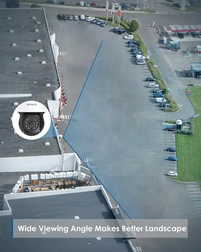 Vista 4 de SANNCE Cámara domo 1080P PT, cámara de seguridad exterior panorámica/inclinación de 2MP, visión nocturna de 98.4 ft para sistema de vigilancia CCTV