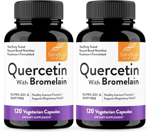 Vista 11 de Sandhu - Suplemento de quercetina con bromelina, complejo de quercetina y bioflavonoides para el refuerzo inmunitario y la salud respiratoria, 1,000