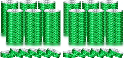 Vista 7 de Epakh 600 muñequeras de papel neón, colores surtidos Pulseras impermeables para fiestas de eventos, banda adhesiva para control de entrada