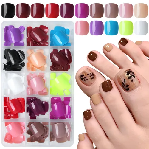 Vista 8 de 360 uñas cuadradas redondas a presión, uñas postizas cortas, uñas acrílicas cortas a presión, pegamento cuadrado en uñas, uñas postizas ovaladas, 15