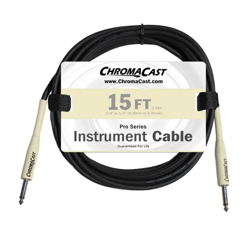 Vista 15 de ChromaCast Pro Series CC-PSCBLSS cables para instrumentos con extremos derechos, Vainilla crema