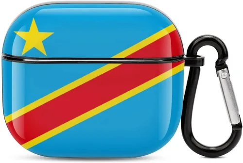 Vista 23 de Lesotho Flag - Funda protectora de cuerpo completo para auriculares Bluetooth para AirPods 3, funda para auriculares con llavero