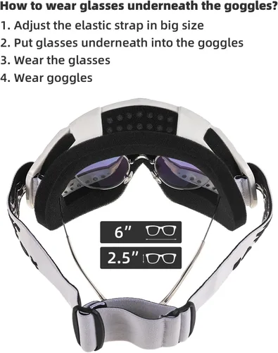 Vista 8 de BATFOX Gafas de Motocicleta Gafas Protectoras Moto de Cross Motocross Seguridad ATV Táctica Conducción (Azul Negro, Adulto)