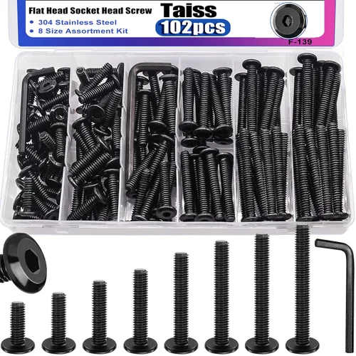 Vista 15 de Taiss 10 piezas de tornillos de cabeza hexagonal de 5/16-18x1, pernos para muebles, tornillos para muebles de acero inoxidable 304, pernos de 1/4
