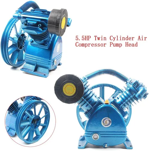 Vista 2 de Cabezal de bomba de compresor de aire, 5.5HP 21CFM 175PSI V-tipo 2-Cilindro Bomba Compresor de Aire Cabeza Doble Etapa 4KW