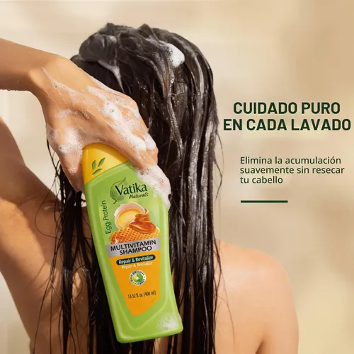 Vista 5 de Dabur Champú Proteína Huevo Vatika 13.5 fl oz