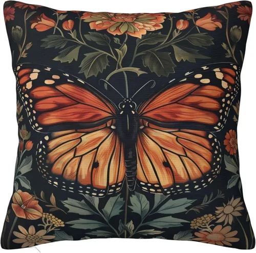 Vista 40 de Fundas de almohada William Morris diseño Strawberry Thief, fundas de almohada decorativas suaves para exteriores, fundas de almohada para decoración