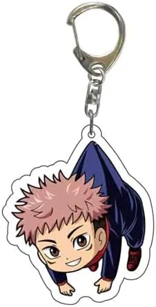Vista 3 de Colgante de llavero de Jujutsu Kaisen Itadori Yuji Satoru Anime de doble cara transparente acrílico colgante llavero colgante Transparente 2 inches