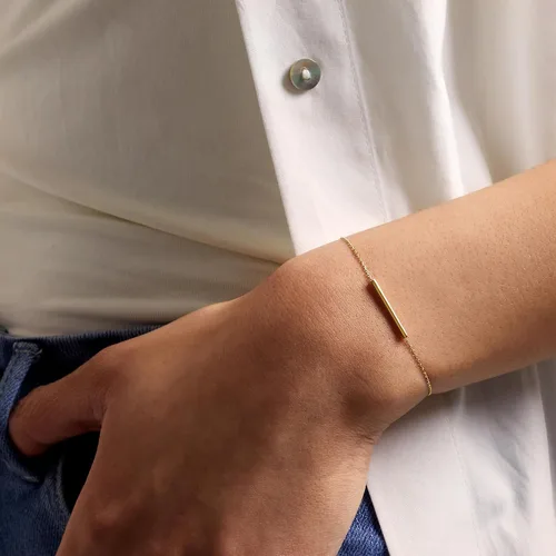 Vista 4 de RS Pure by Ross-Simons Pulsera de barra de oro amarillo de 14 quilates, Oro, Sin gemas.