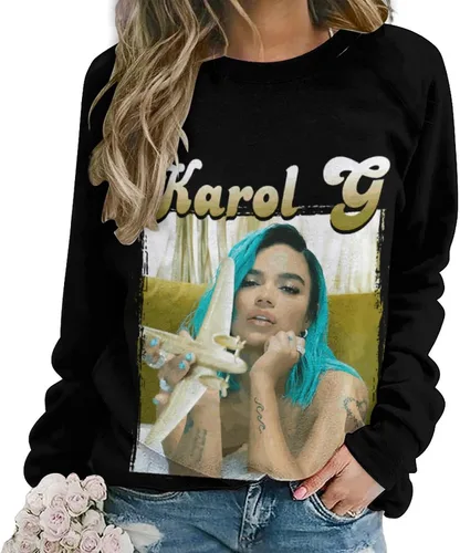 Vista 2 de PAPERBAGS Sweatshirt Womens Graphic Crewneck Long Sleeve Sweatshirts Casual Pullover Tops